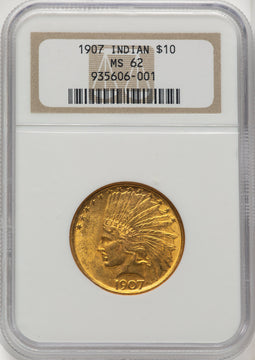 1907 $10 No Motto Indian Eagle NGC MS62 (773031009)