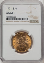 1901 $10 Liberty Eagle NGC MS66 (773031003)