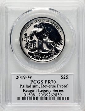 2019-W Palladium Eagle 1 oz REV Reagan Legacy Series Michael Reagan Picture PCGS PR70