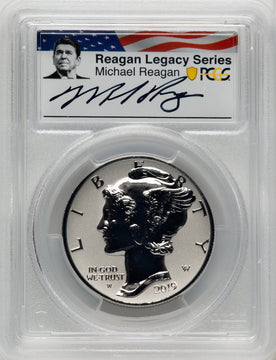 2019-W Palladium Eagle 1 oz REV FS Reagan Legacy Series Michael Reagan Picture PCGS PR70