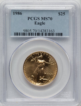 1986 $25 Half-Ounce Gold Eagle PCGS MS70