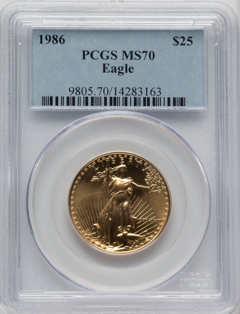 1986 $25 Half-Ounce Gold Eagle PCGS MS70