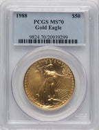 1988 $50 One-Ounce Gold Eagle PCGS MS70 (772946004)