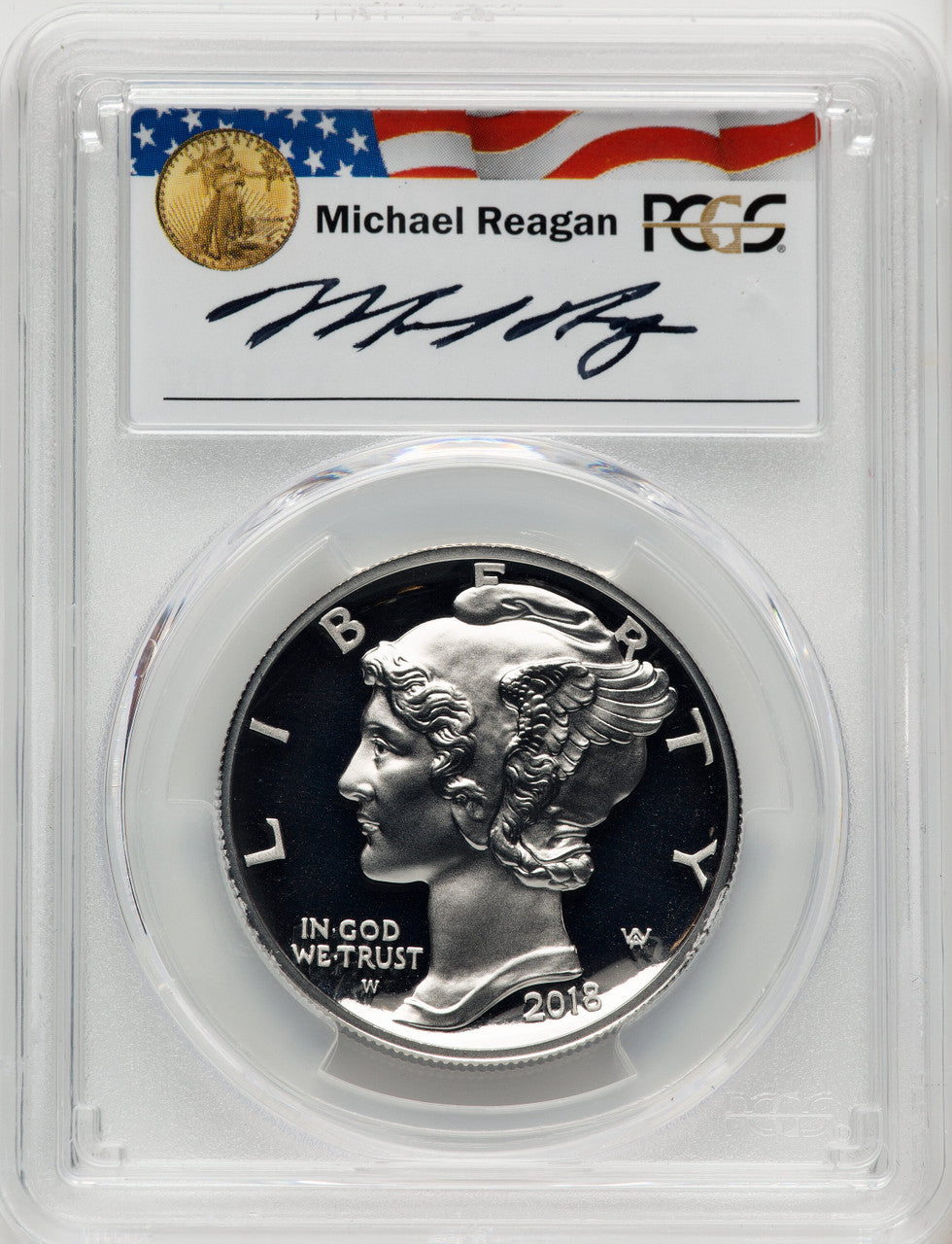 2018-W Palladium Eagle 1 oz FS Reagan Legacy Series Michael Reagan PCGS PR70