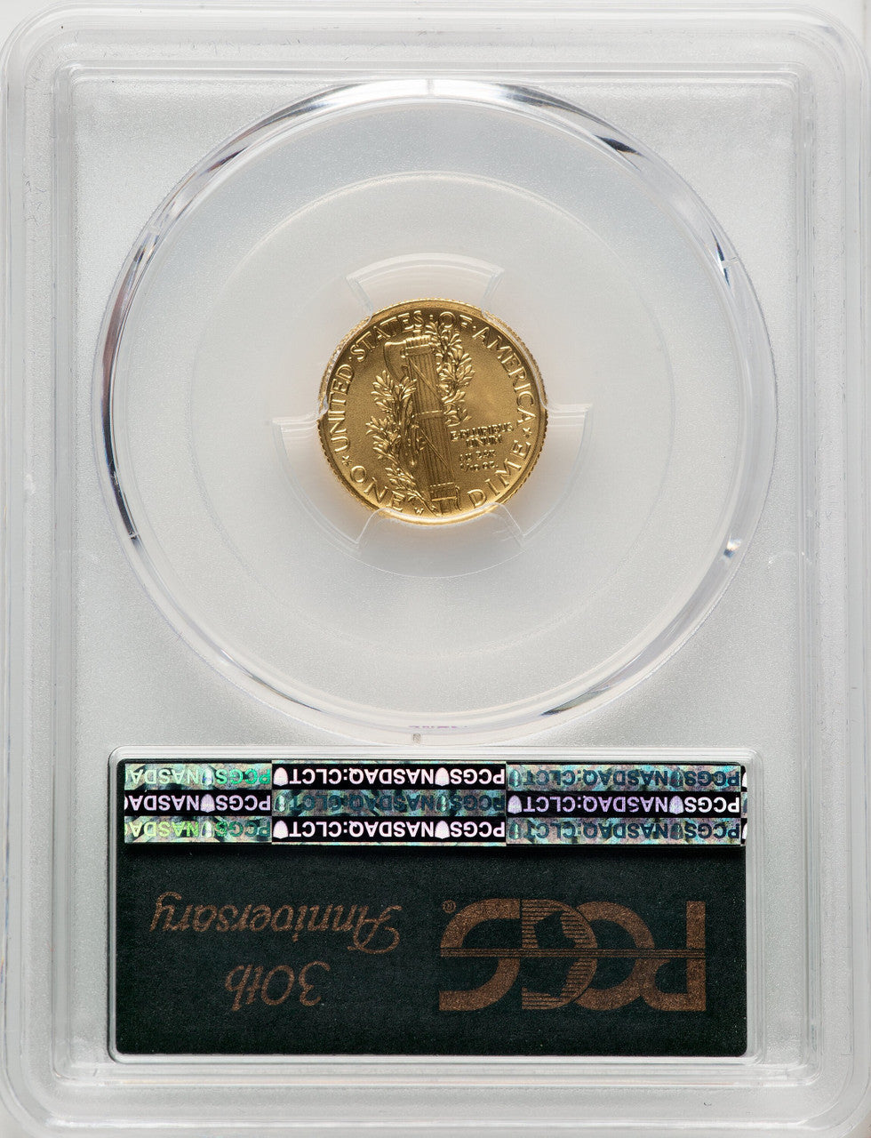 2016-W 10C Mercury Dime Gold 100th Anniversary First Strike PCGS SP70 (773015003)