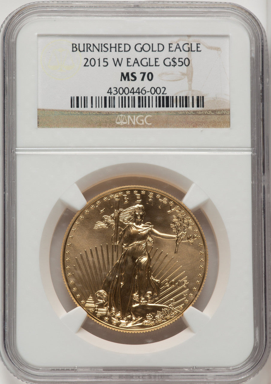 2015-W $50 One-Ounce Gold Eagle Brown Label NGC MS70 (772862002)