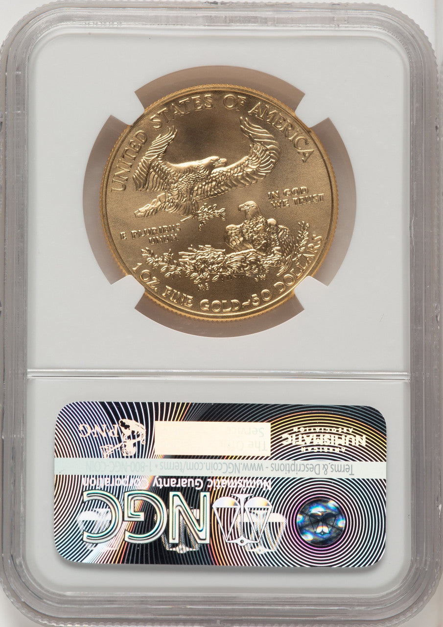 2015-W $50 One-Ounce Gold Eagle Brown Label NGC MS70 (772862002)