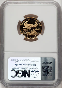 1995-W $10 Quarter-Ounce Gold Eagle Brown Label NGC PF70