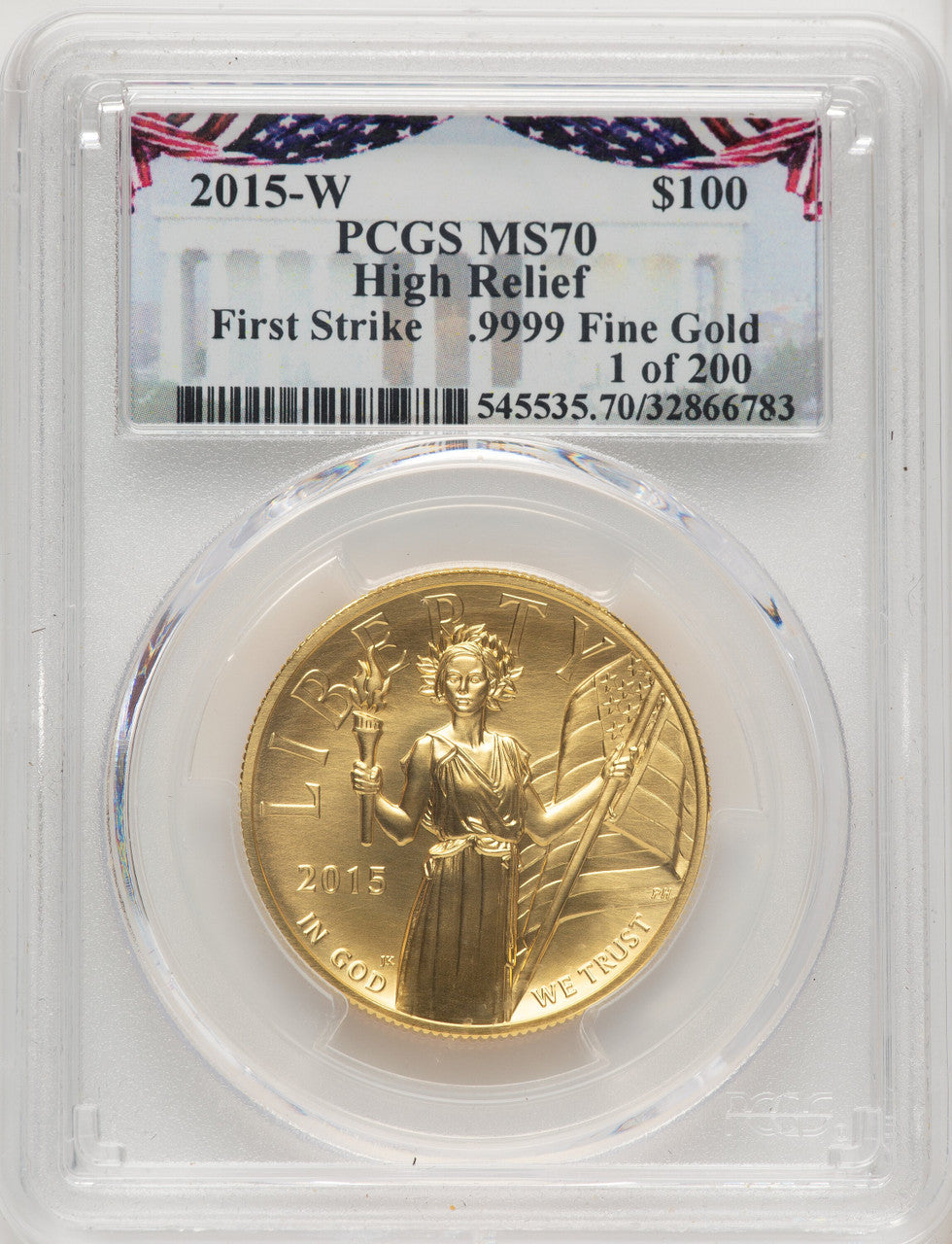 2015-W $100 American Liberty High Relief PCGS MS70