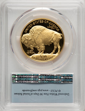 2017-W $50 One-Ounce Gold Buffalo First Day First Strike FS Flag PCGS PR70