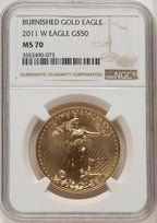 2011-W $50 One-Ounce Gold Eagle 25th Anniversary NGC MS70 (506895104)