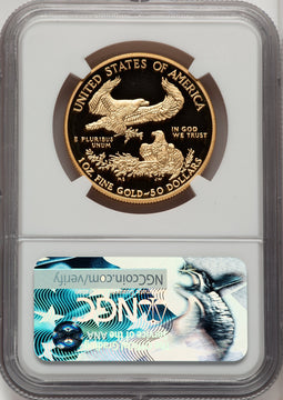 2017-W $50 One-Ounce Gold Eagle First Day of Issue Washington FDI Ed Moy NGC PF70