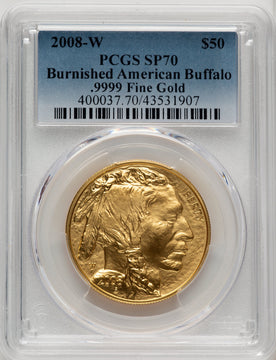 2008-W 1 oz Burnished Gold Buffalo PCGS SP70