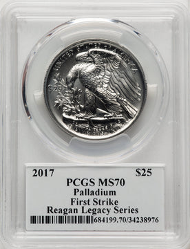 2017 Palladium Eagle 1 oz FS Reagan Legacy Series Michael Reagan PCGS MS70