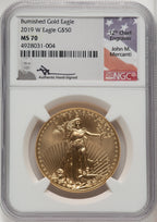 2019-W $50 One-Ounce Gold Eagle Burnished NGC MS70 Mercanti