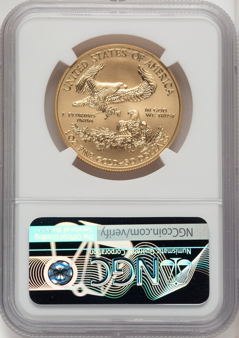 2019-W $50 One-Ounce Gold Eagle Burnished NGC MS70 Mercanti