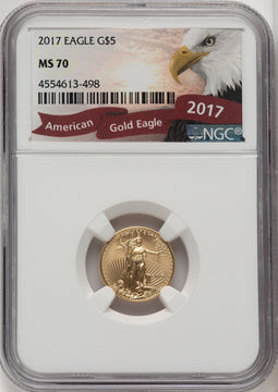 2017 $5 Tenth-Ounce Gold Eagle NGC MS70