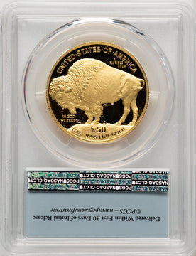2019-W $50 One-Ounce American Buffalo .9999 Fine Gold FS Bison Label PCGS PR70