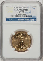 2015 $25 Half-Ounce Gold Eagle First Strike NGC MS70