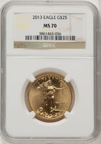 2013 $25 Half-Ounce Gold Eagle NGC MS70