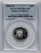 2006-W $25 Quarter-Ounce Platinum Eagle Statue of Liberty Blue Gradient PCGS PR70