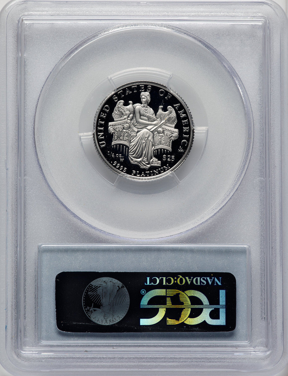 2006-W $25 Quarter-Ounce Platinum Eagle Statue of Liberty Blue Gradient PCGS PR70
