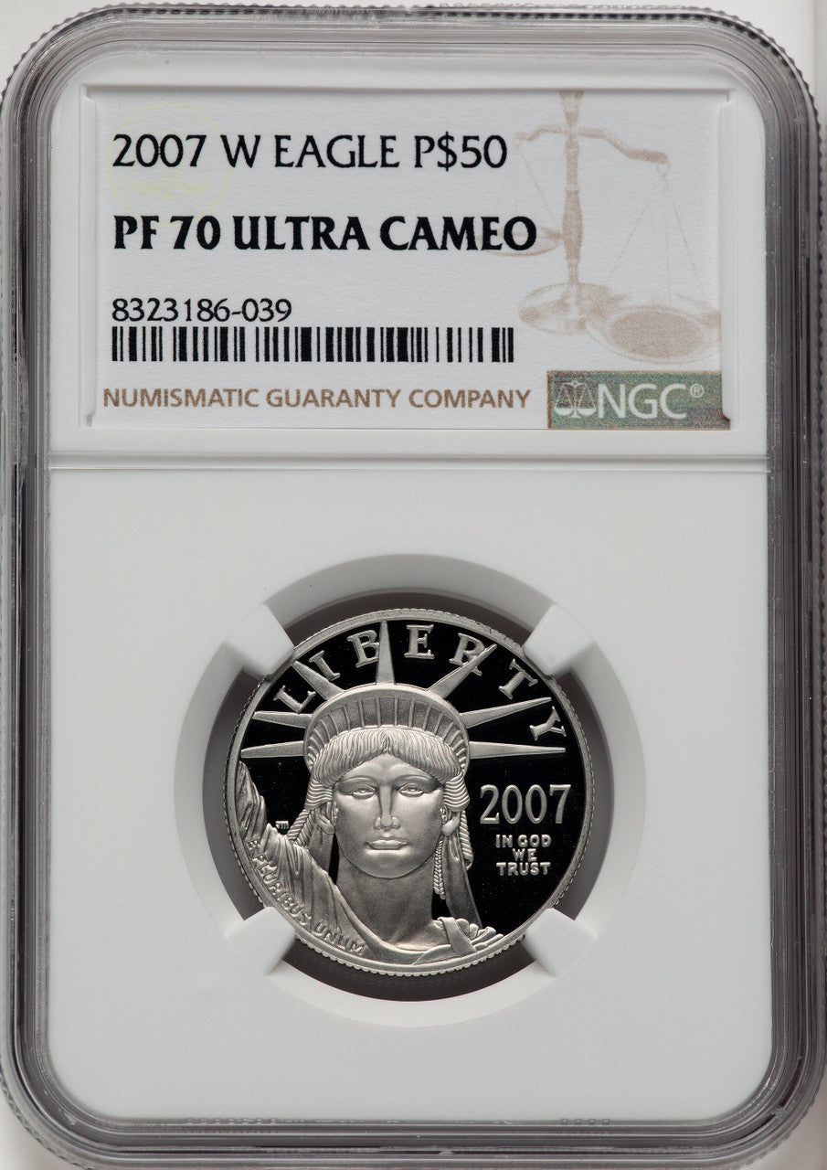 2007-W $50 Half-Ounce Platinum Eagle Statue of Liberty Brown Label NGC PF70 (519548167)