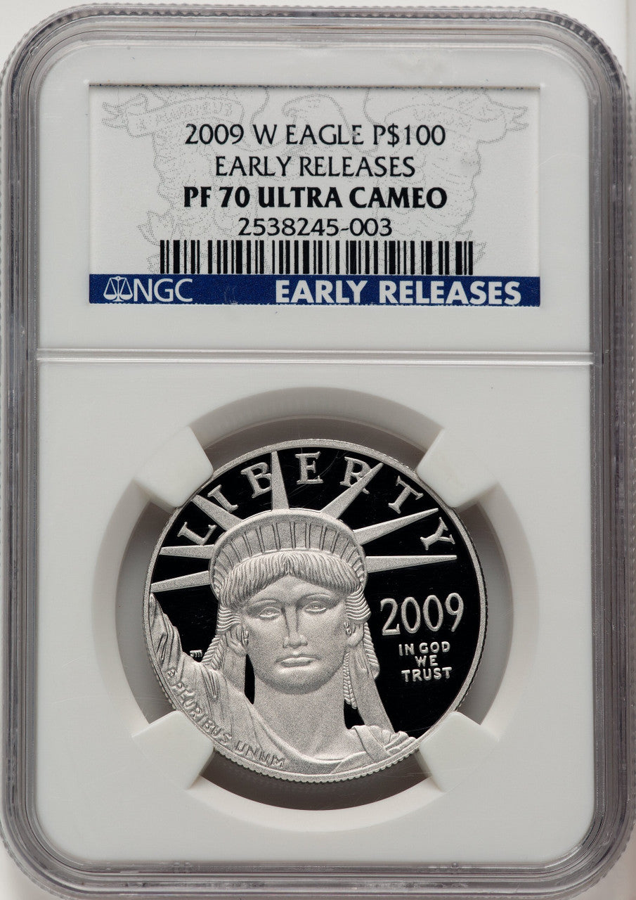 2009-W $100 One-Ounce Platinum Eagle First Strike ER Blue NGC PF70 (773263007)