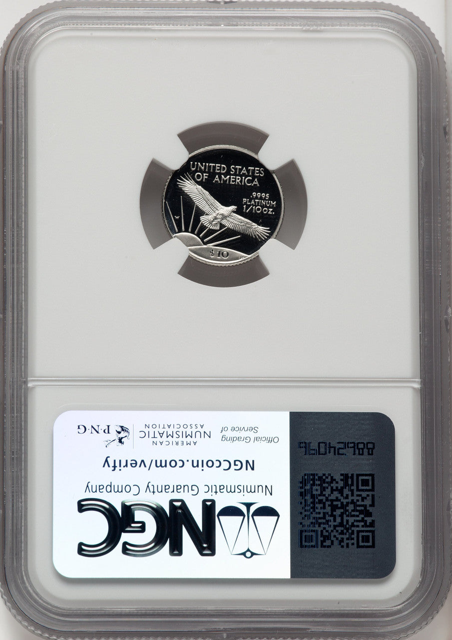 1997-W $10 Tenth-Ounce Platinum Brown Label NGC PF70 (767908007)