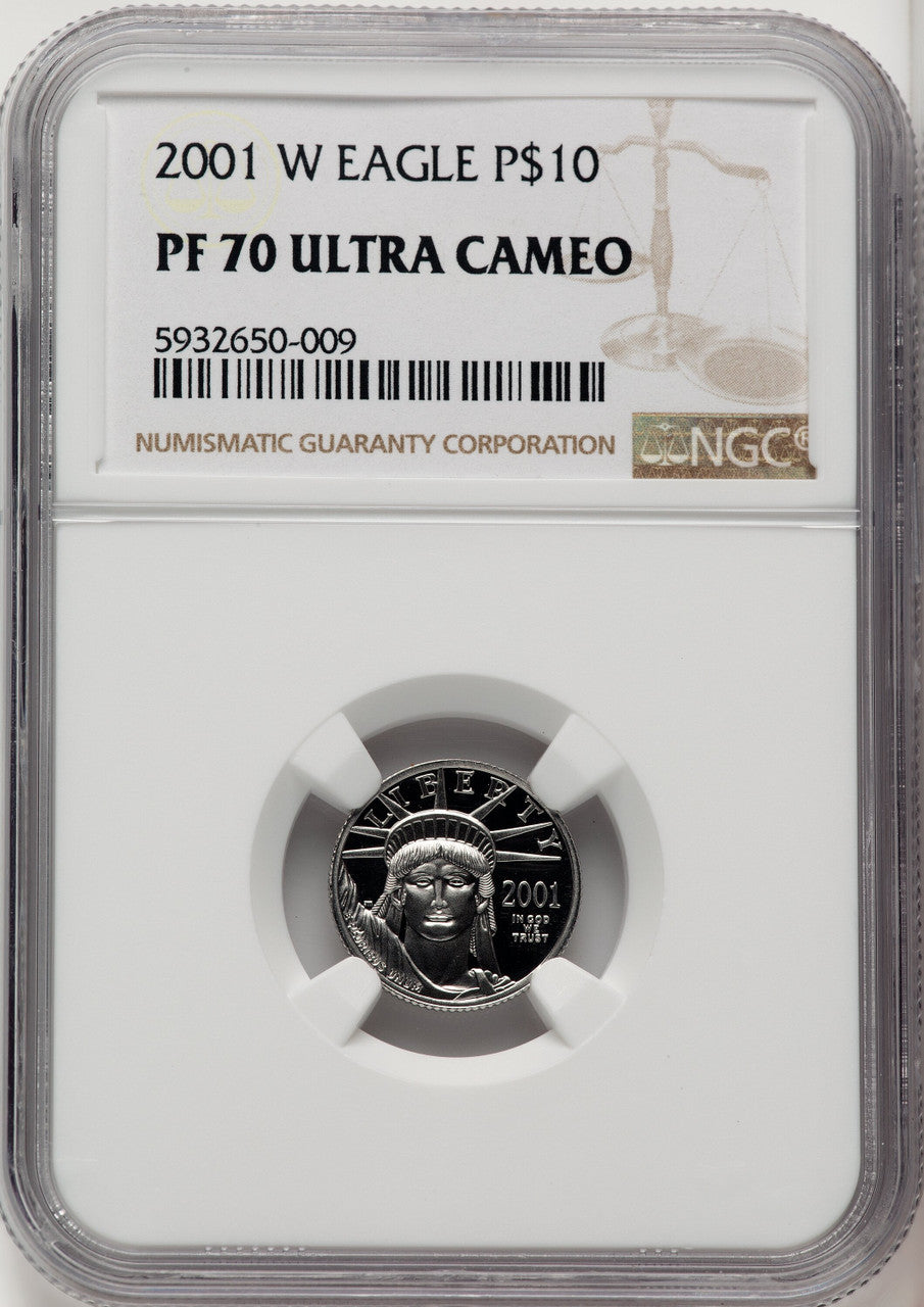 2001-W 1/10 oz Platinum Eagle NGC PF70