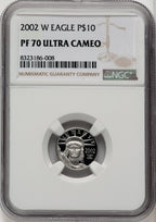2002-W $10 Tenth-Ounce Platinum Eagle Brown Label NGC PF70