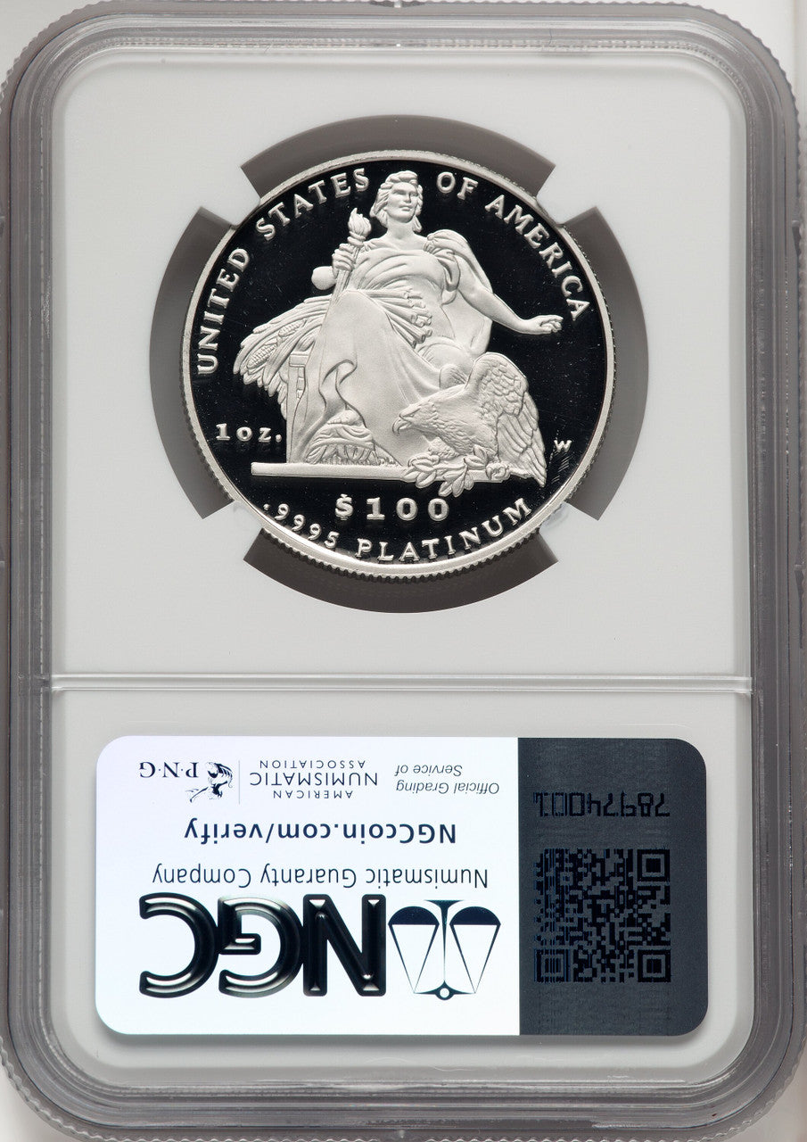 2004-W P$100 One-Ounce American Platinum Eagle Statue of Liberty Brown Label NGC PF70 (519548154)