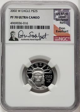 2002-W $25 Quarter-Ounce Platinum Eagle Statue of Liberty Don Everhart NGC PF70