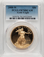 2008-W $50 One-Ounce Gold Eagle Blue Gradient PCGS PR70