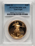 2000-W $50 One-Ounce Gold Eagle Blue Gradient PCGS PR70