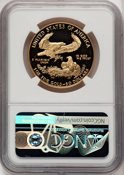 1986-W $50 One-Ounce Gold Eagle NGC PF70 Miley Frost