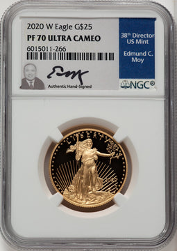 2020-W $25 Half-Ounce Gold Eagle Ed Moy NGC PF70