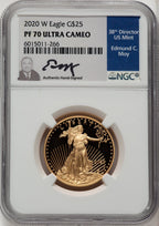 2020-W $25 Half-Ounce Gold Eagle Ed Moy NGC PF70