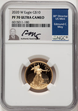2020-W $10 Quarter-Ounce Gold Eagle Ed Moy NGC PF70
