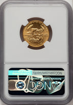 1987 $10 Quarter-Ounce Gold Eagle Don Everhart NGC MS70