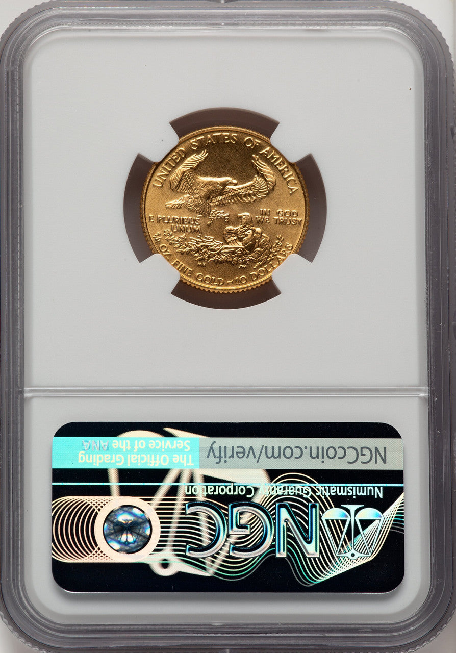 1987 $10 Quarter-Ounce Gold Eagle Don Everhart NGC MS70