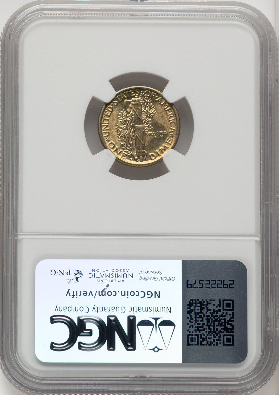 1918-S 10C FB Mercury Dime NGC MS64