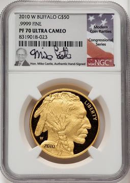2010-W 1 Oz Gold Buffalo NGC PF70 Mike Castle