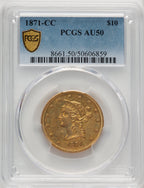 1871-CC $10 Liberty Eagle PCGS AU50