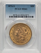 1876-S $20 Liberty Double Eagle PCGS MS61 (518431046)