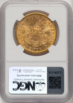 1873-S $20 Closed 3 Liberty Double Eagle NGC MS60