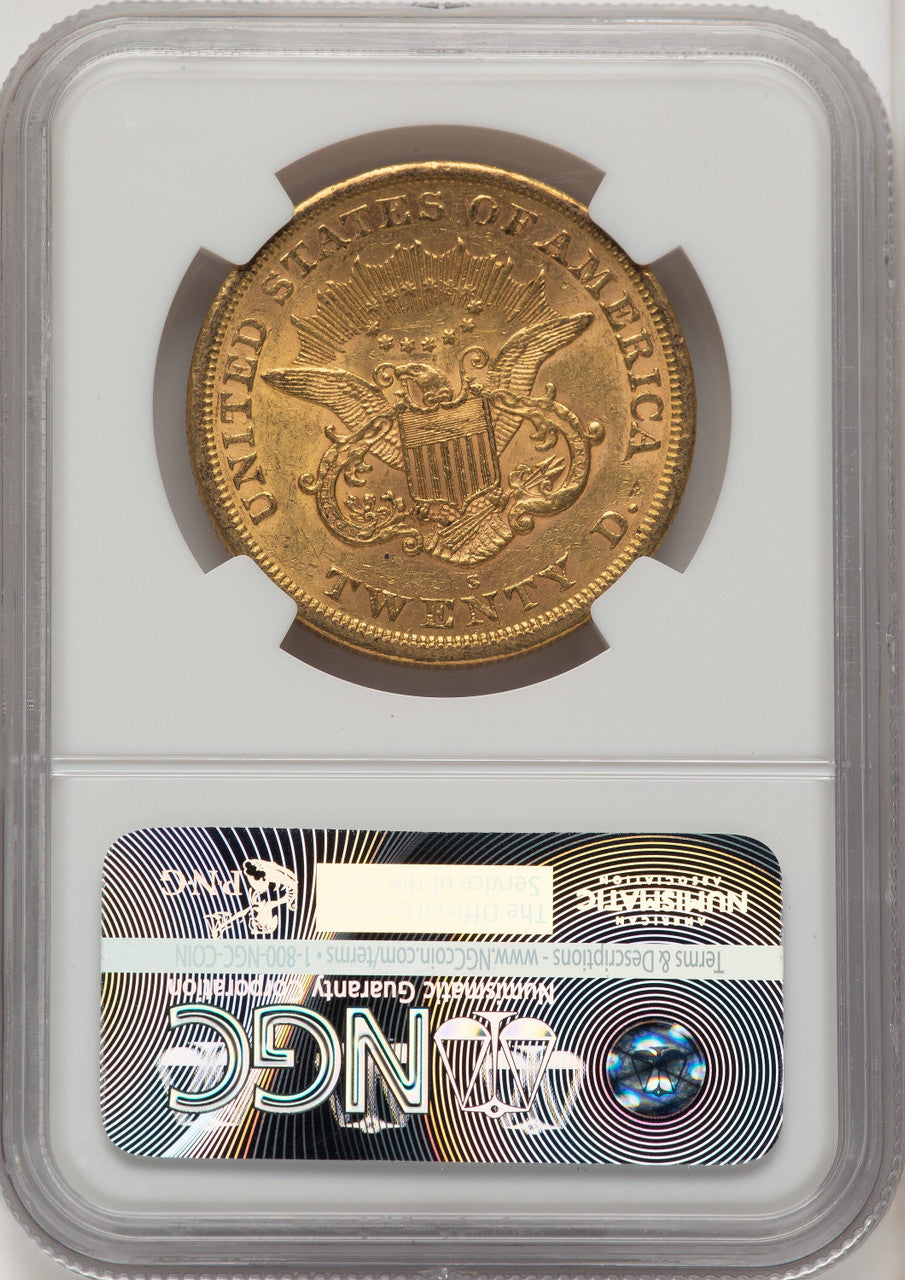 1865-S $20 Liberty Double Eagle NGC AU58