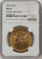 1892-S $20 Liberty Double Eagle NGC MS63 (506895045)