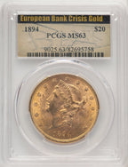 1894 $20 Liberty Double Eagle PCGS MS63 (773043001)