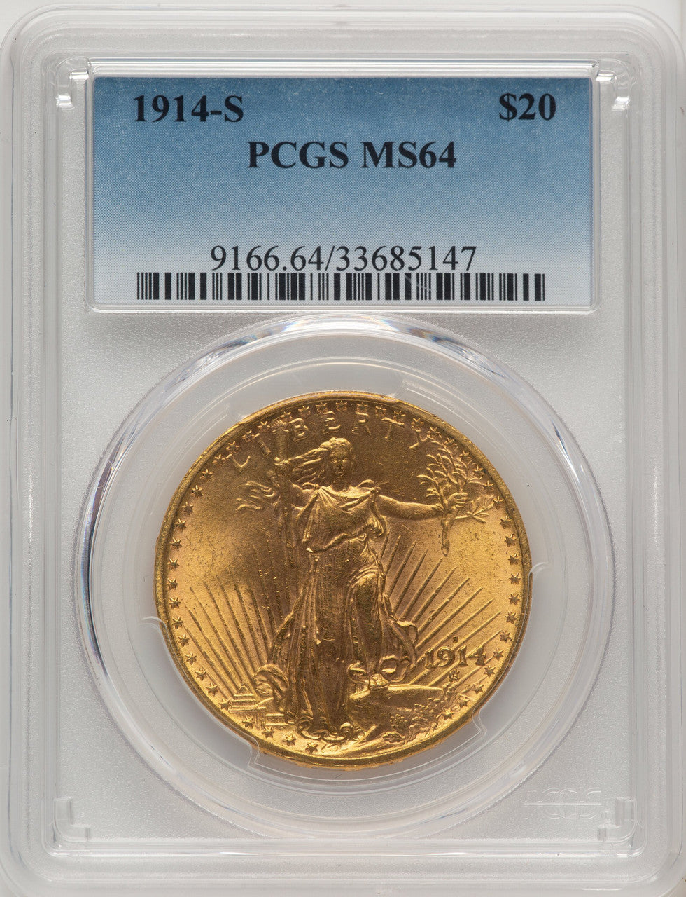 1914-S $20 Saint-Gaudens Double Eagle PCGS MS64 (506833021)